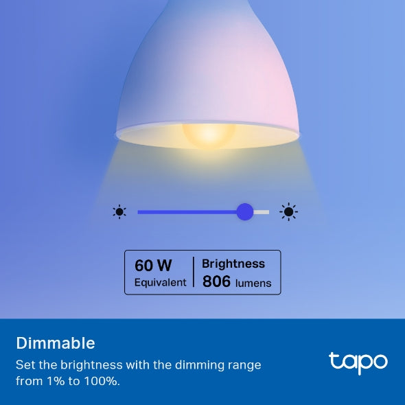 TP-Link Tapo L530E Smart Wi-Fi Multicolour LED Bulb (4-Pack) | E27 | 806 Lumens | Works with Alexa & Google Home