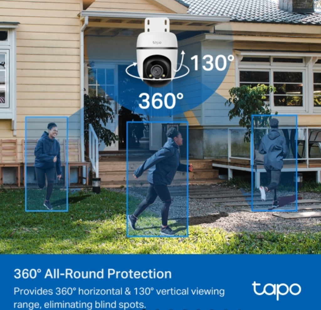 Tapo TC41 2K Outdoor Pan & Tilt Wi-Fi Security Camera with Color Night Vision & AI Detection